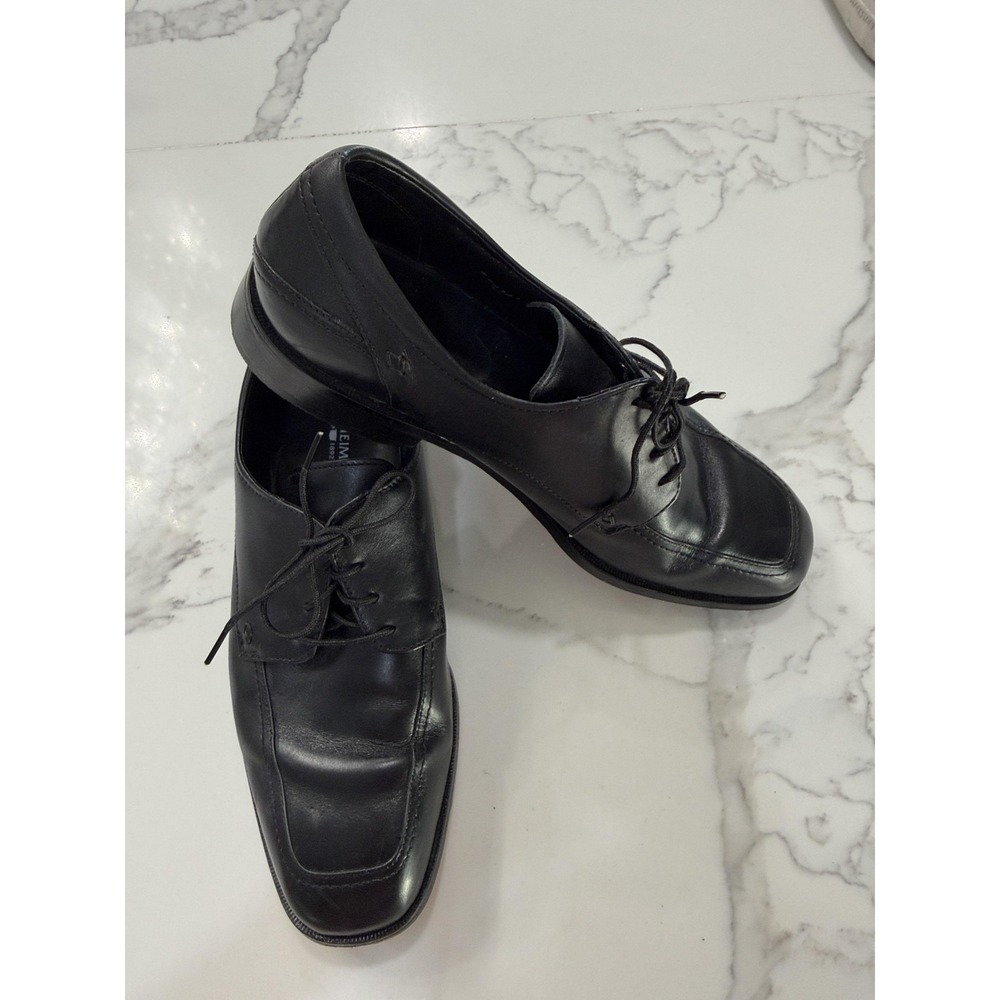 Florsheim Shoes Mens Size 10.5 Black Leather Square Toe Derby Dress Lace Up